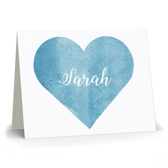 Heart Watercolor Folded Note Cards